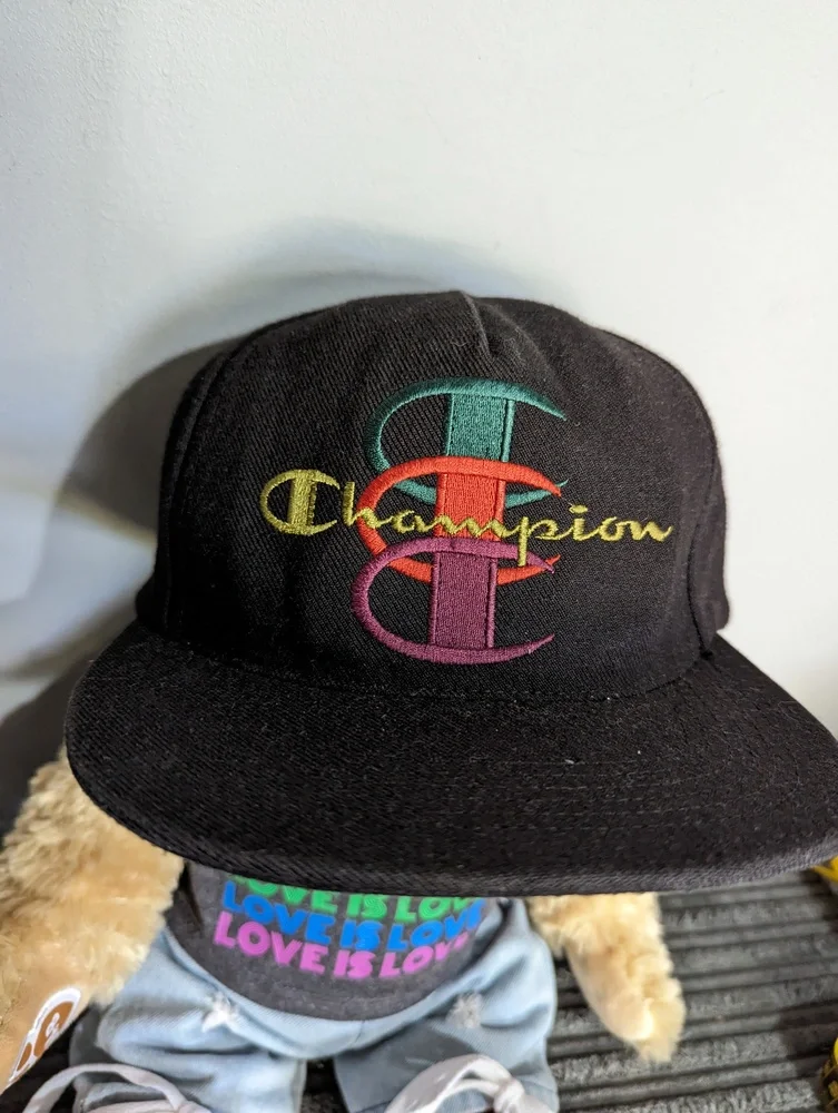 Supreme Champion 5-Panel Snapback Cap Hat Black Fall Winter 2017 - Picture 1 of 5